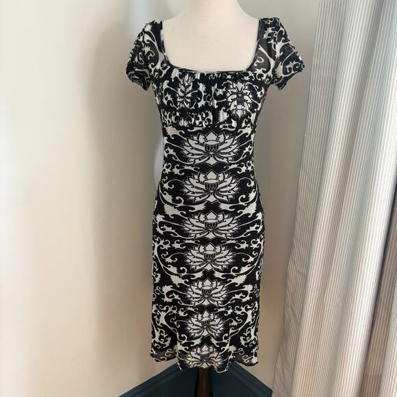 Vivienne Tam Dresses & Skirts - VTG 90s Y2K Vivienne Tam Sheer Mesh Lotus Floral Babydoll Whimsigoth Dress 2/S